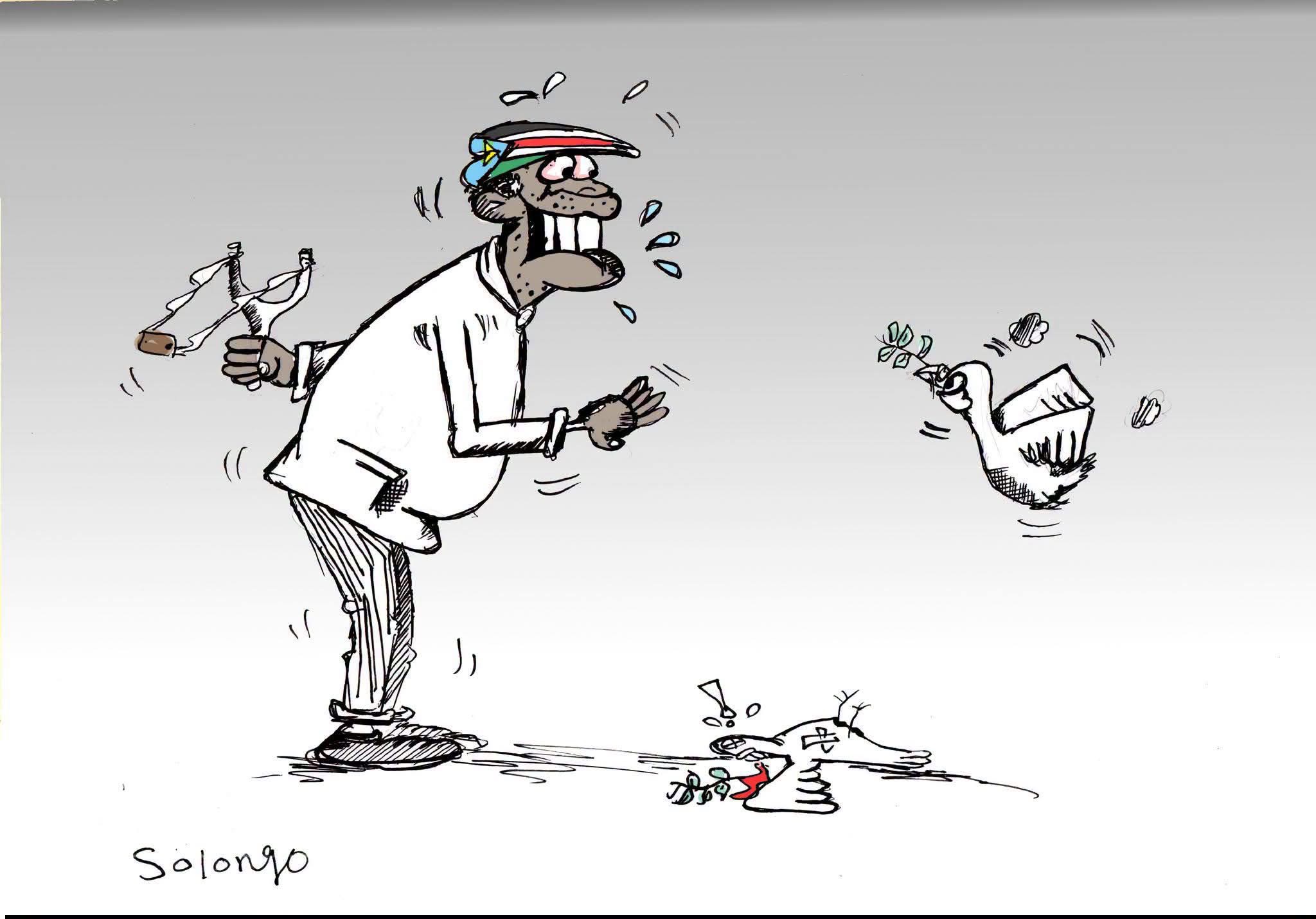 Editorial cartoon by Solongo