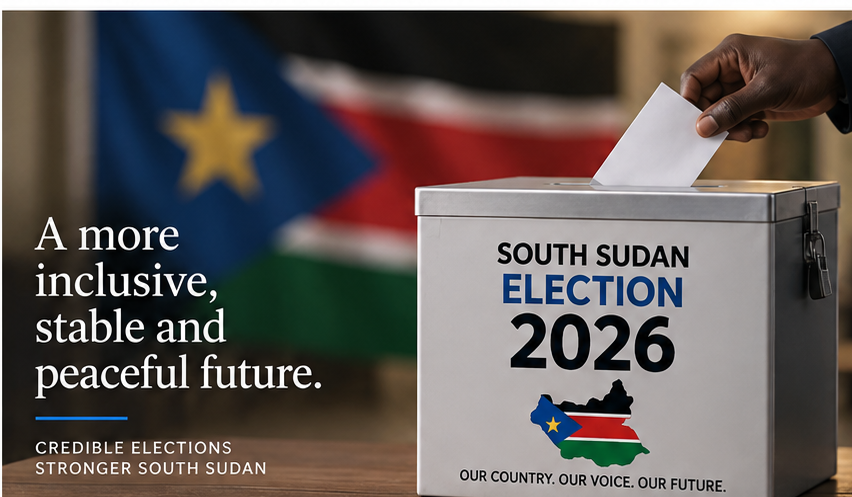 South Sudan Election 2026 ballot box illustration