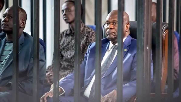 Riek Machar in a file courtroom photograph