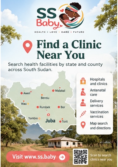 SS Baby flyer inviting readers to find a clinic near them by state and county